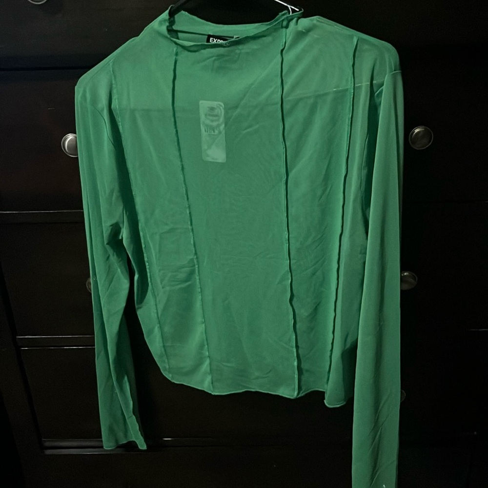 NWT Express sheer green top.